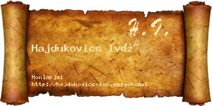 Hajdukovics Ivó névjegykártya